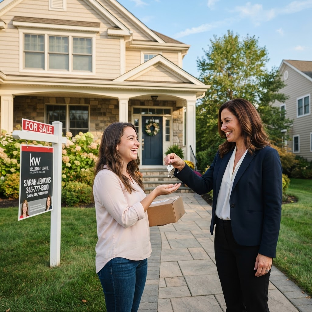 New Jersey real estate salesperson with a home for sale.